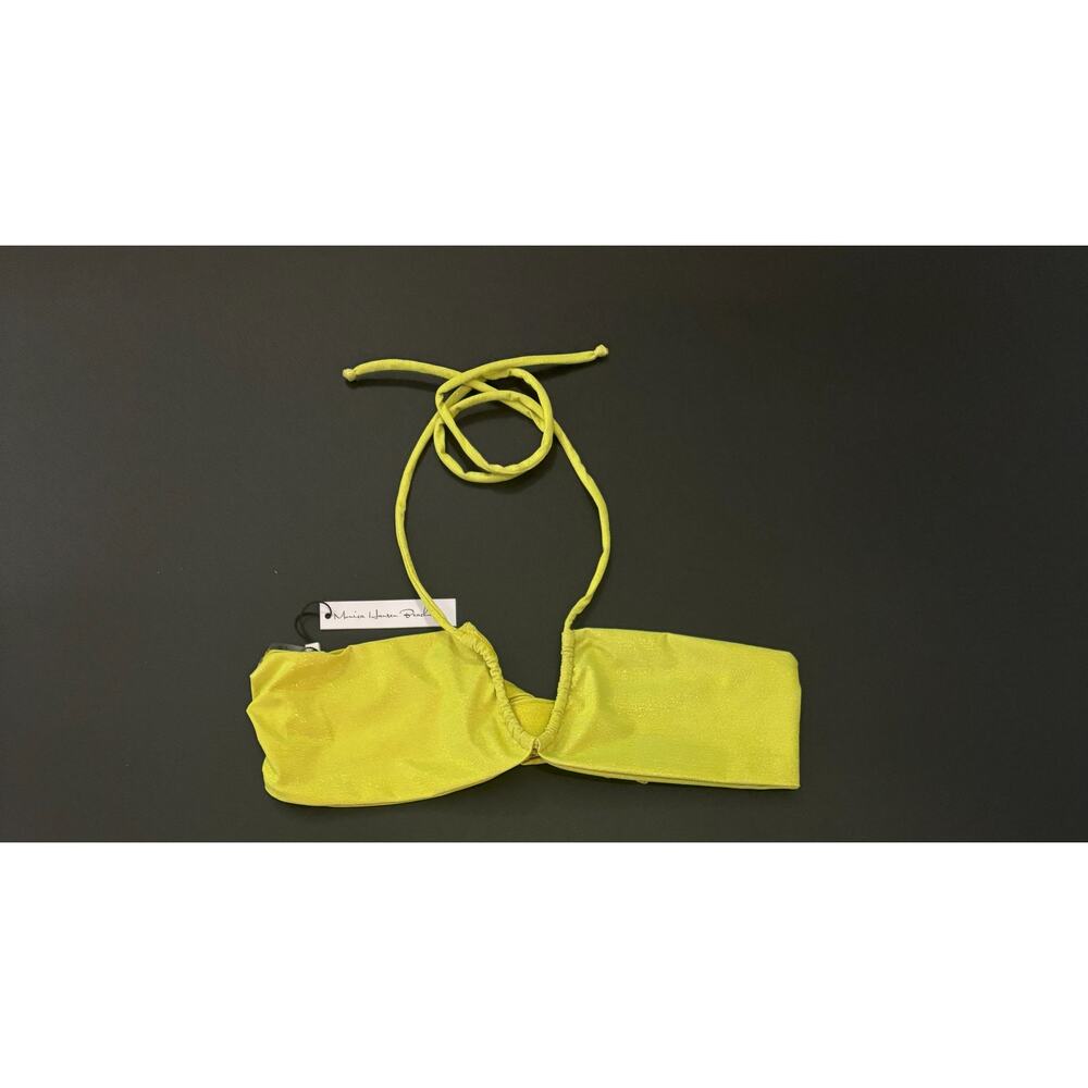 Monica Hansen Beachwear NWT Yellow Lurex Bikini Top XS, S, M